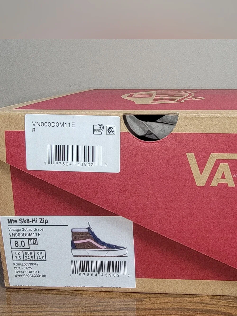 Vans Sk8-Hi Kids Navy & Pink High-Top Sneakers - Size 8 Toddler
